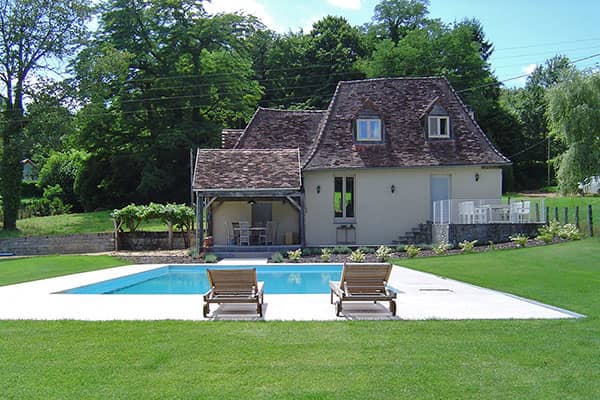charming self-catering house with large heated pool and playing area